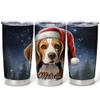 Hyturtle Personalized Gifts Dog Lover - Beagle Merry Christmas Custom Name Coffee Tumbler Cup Stainless Steel 20oz, Animal Lover Gifts For Women Girl Kids Men On Birthday Christmas view 1