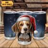 Hyturtle Personalized Gifts Dog Lover - Beagle Merry Christmas Custom Name Coffee Tumbler Cup Stainless Steel 20oz, Animal Lover Gifts For Women Girl Kids Men On Birthday Christmas view 2
