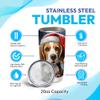Hyturtle Personalized Gifts Dog Lover - Beagle Merry Christmas Custom Name Coffee Tumbler Cup Stainless Steel 20oz, Animal Lover Gifts For Women Girl Kids Men On Birthday Christmas view 4