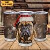 Hyturtle Personalized Gifts Dog Lover - Bulldog Merry Christmas Custom Name Coffee Tumbler Cup Stainless Steel 20oz, Animal Lover Gifts For Women Girl Kids Men On Birthday Christmas view 2