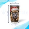 Hyturtle Personalized Gifts Dog Lover - Bulldog Merry Christmas Custom Name Coffee Tumbler Cup Stainless Steel 20oz, Animal Lover Gifts For Women Girl Kids Men On Birthday Christmas view 3