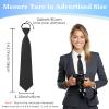 Mantieqingway Zipper Ties for Women, Pre-tied Adjustable Boys/Girls Neck Ties for Business, School Uniforms, JK/JC Cosplay (Black) view 3