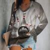 Vintage Bowling Ball Women's Casual Long Sleeve T Shirts V Neck Printed Graphic Blouses Tee Tops 5XL view 2