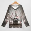 Vintage Bowling Ball Women's Casual Long Sleeve T Shirts V Neck Printed Graphic Blouses Tee Tops 5XL view 3
