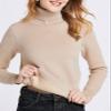 CYXZX Women's Blue Turtleneck Sweater, Long Sleeve, Casual, Fall, Winter view 3