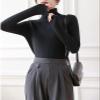 CYXZX Women's Blue Turtleneck Sweater, Long Sleeve, Casual, Fall, Winter view 4