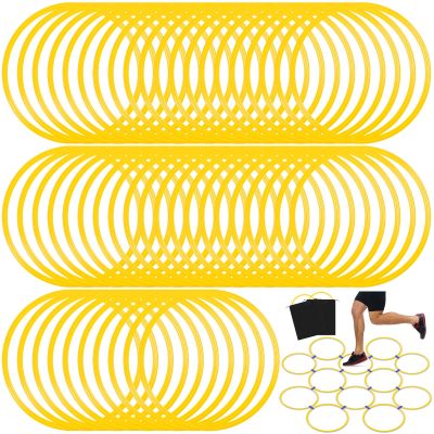 Shappy 50 Pcs Agility Rings with Storage Bags 15 Inch Agility Training Rings Hoop Exercise Ring Plastic Speed Rings Jumping Hoops for Sports Soccer Football Gymnastics Practice Games (Yellow)