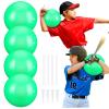 RoundFunny 4 Sets Connection Ball for Baseball 9.8 Inches Soft Baseball Hitting Trainer, Improve Arm Action and Hitting Pitching Training Efficiency (Green) view 1
