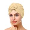 African Pattern Women Turbans Hats Flower Knot Headwrap Pre-Tied Cap Women African Turban Flower Knot (Purple, One Size) view 4