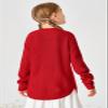 Haloumoning Girls Cute Heart Love Print Sweater Tops Oversized Crew Neck Dot Ball Knitted Valentine Pullover 5-14 Years Red view 2