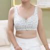 3Pack Women Full Floral Front Button Closeure Lace Bra, Middle-Aged Elder Woman Wirefree Cotton Plus Size Bra (Pink/Beige/Gray, 34bc) view 4