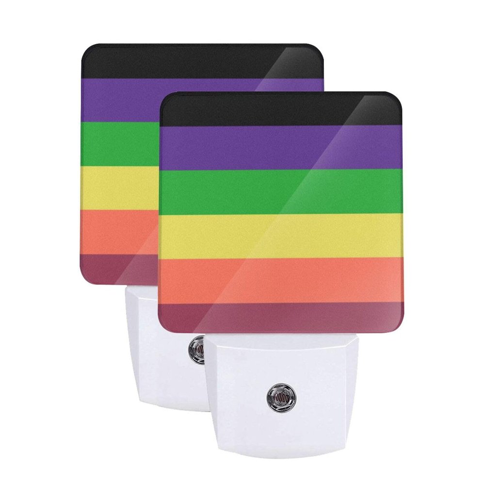 Qauirfe Transgender Rainbow Pride Flag Night Light Set of 2 Home Decor