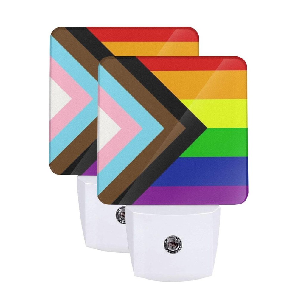 Qauirfe Transgender Pride Rainbow Flag LGBTQ Night Light Set of 2 Home Decor