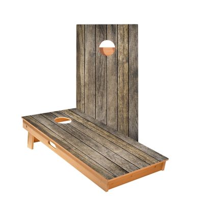 Skip's Garage Large Panel Wood Cornhole Boards - Includes (2) Boards (Resin Bags) + (1) Carry Case, (2) Hole Lights & (2) Edge Lights