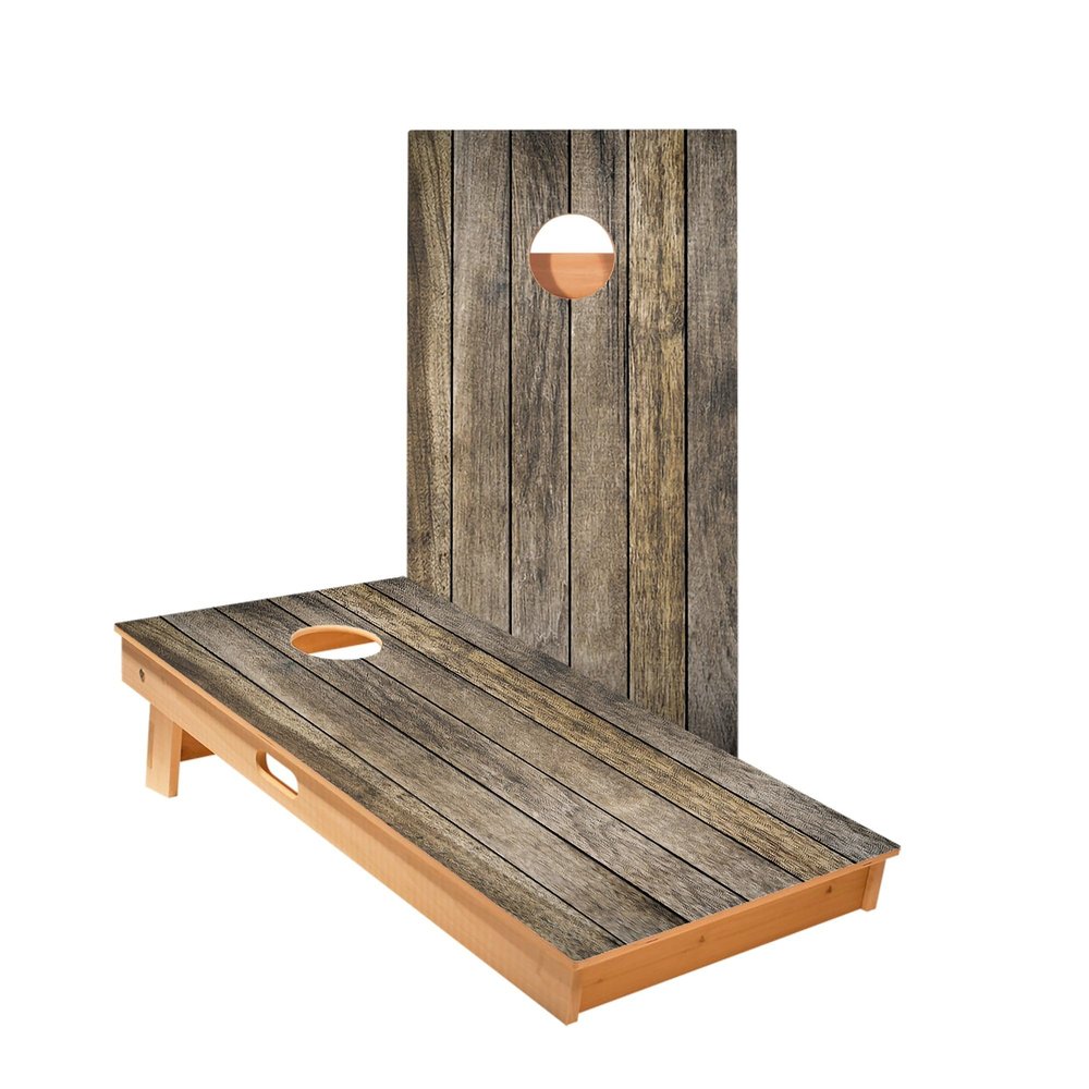 Skip's Garage Large Panel Wood Cornhole Boards - Includes (2) Boards (Resin Bags) + (1) Carry Case, (2) Hole Lights & (2) Edge Lights