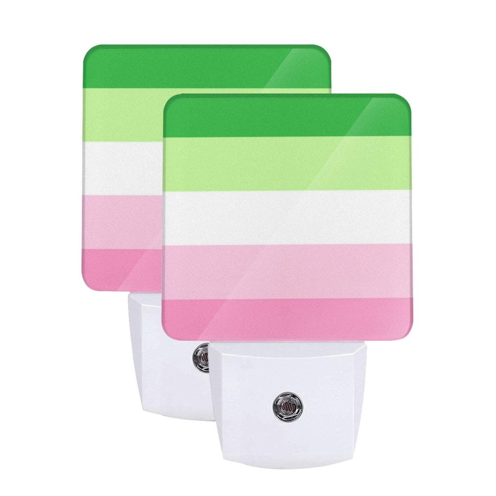 Qauirfe Transgender Rainbow Pride Flag Night Light Set of 2 Home Decor