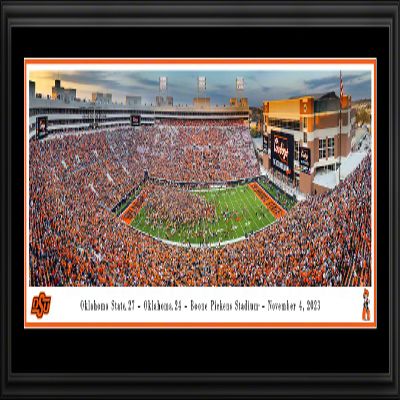 Oklahoma State Bedlam Celebration - 44x18-inch Double Mat, Deluxe Framed Picture by Blakeway Panoramas