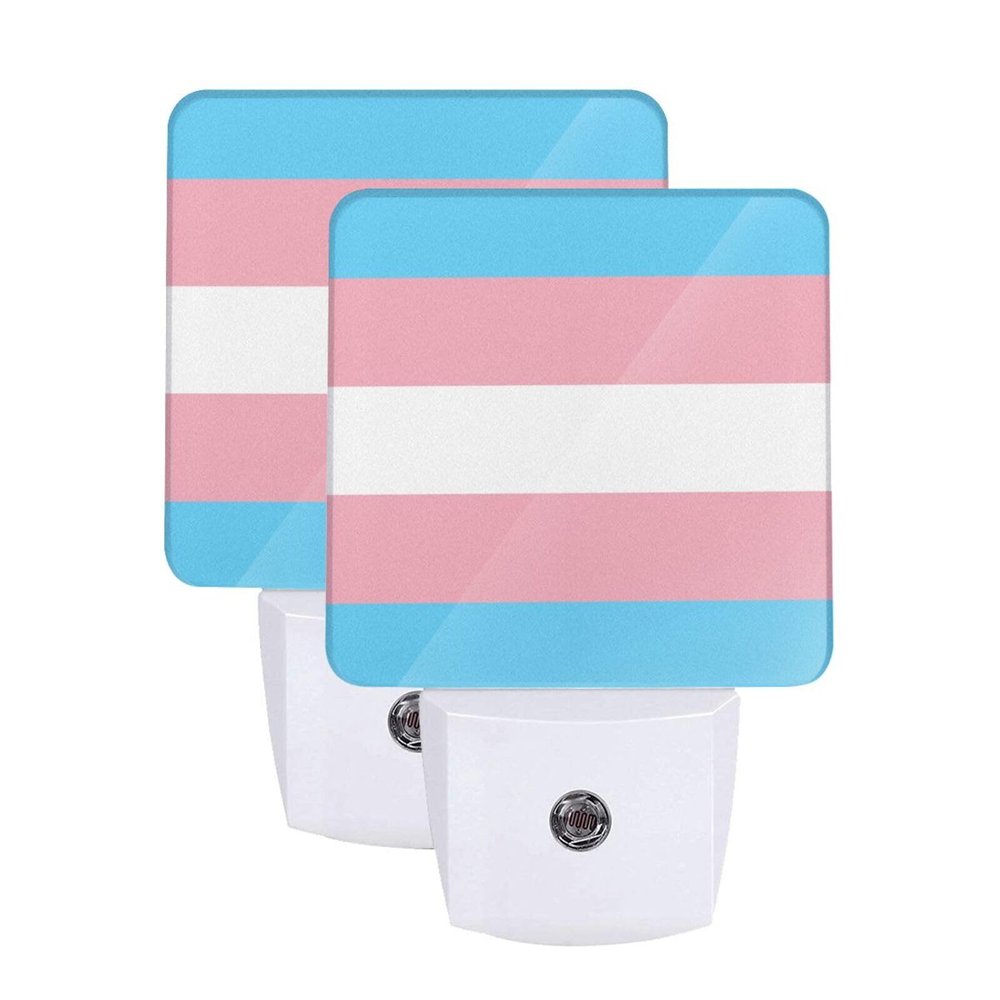 Qauirfe Transgender Pride Flag LGBTQ Night Light Set of 2 Home Decor