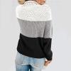 Women Turtleneck Sweaters Casual Long Sleeve Cable Chunky Color Block Oversized Knit Pullover Tops Fashion Fall Outfits view 3