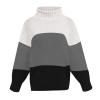 Women Turtleneck Sweaters Casual Long Sleeve Cable Chunky Color Block Oversized Knit Pullover Tops Fashion Fall Outfits view 4