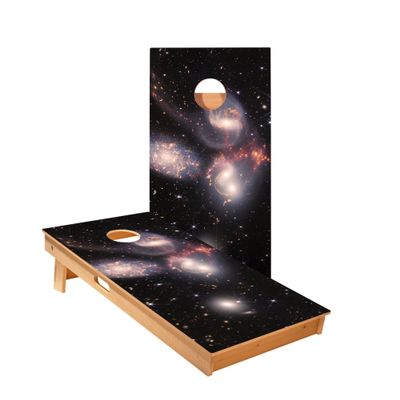Skip's Garage Stephan'S Quintet Cornhole Boards - Includes (2) Boards (Resin Bags) + (2) Hole Lights & (2) Edge Lights
