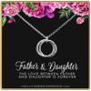 A Charmed Impression Father and Daughter Gift - The Love Between Last Forever - Hammered Linked Infinity Ring Necklace Silver view 1