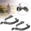 Western Cowboy Spurs, Paired with 6 Holes Spurs Belt, Stainless Steel Western Horse Spurs with Rotatable Gear, Leather Spur Straps Retro Fine Workmanship Men Women Horse Boot Spurs for Equestrian view 3