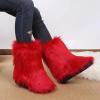 HINDOLA Womens Faux Fur Boots Snow Warm Fashion Fluffy Short Boots Comfortable Winter Ankle Booties Anti Slip Outdoor Indoor Flat Shoes Mid-Calf Boots view 2