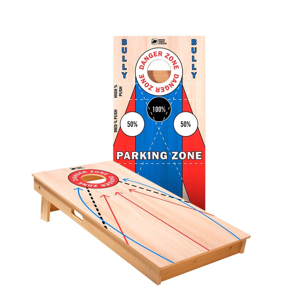 Skip's Garage Wood Training Cornhole Boards - Includes (2) Boards (Resin Bags) + (1) Black Carrying Case