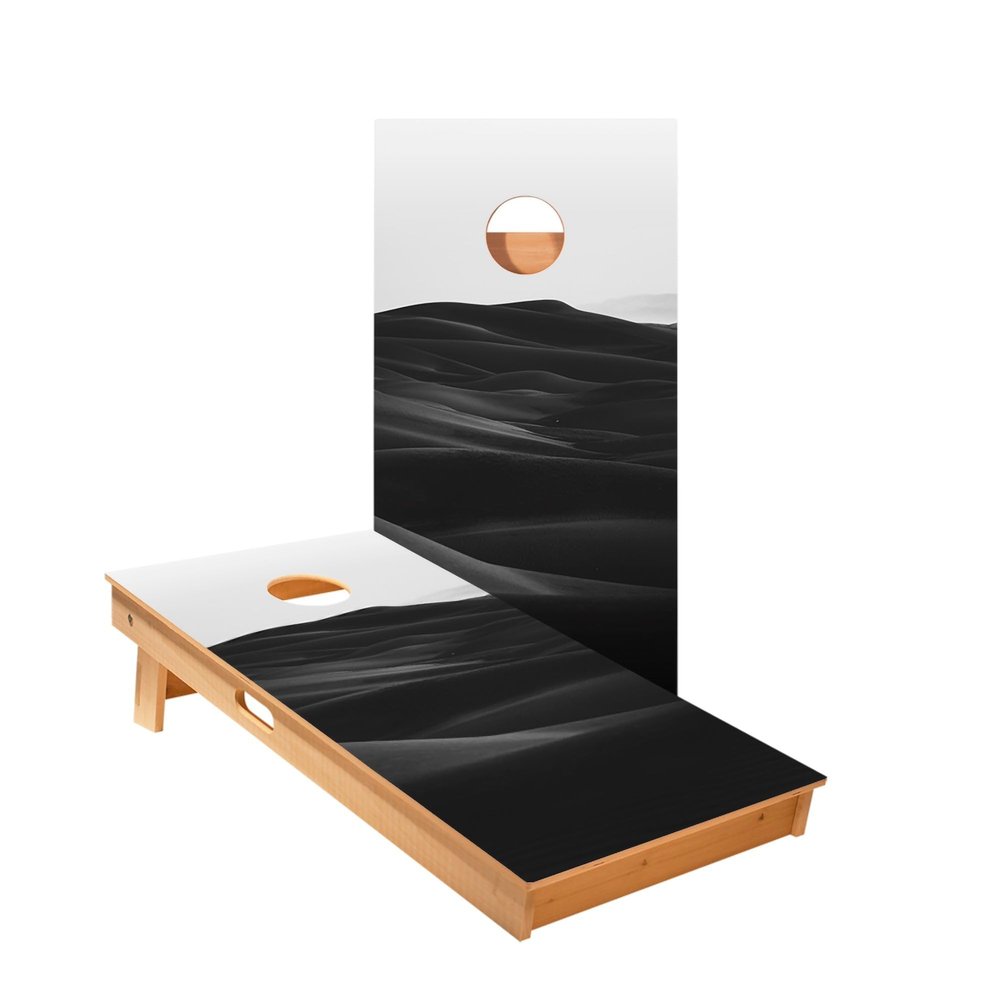 Black Sands Cornhole Boards - Includes (2) Boards (Resin Bags) + (2) Hole Lights & (2) Edge Lights
