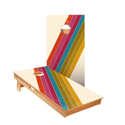 Angled Center Stripes Cornhole Boards - Includes (2) Boards (Resin Bags) + (1) Black Carrying Case