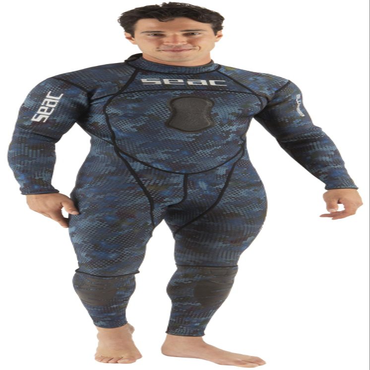 SEAC Blue Sea, One-Piece Diving Wetsuit, 1.5 mm, Blue Camo, XXXL
