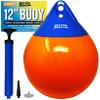 Boat Buoy Float, 12" Round, Small Mooring Buoy Ball, Anchor Ball, Dock Bumper for Lake or Ocean, Turnstone, 1-Pack view 1