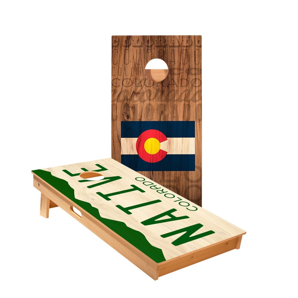 Skip's Garage Colorado Native Cornhole Boards - Includes (2) Boards (Resin Bags) + (1) Black Carrying Case