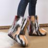 HINDOLA Womens Faux Fur Boots Snow Warm Fashion Fluffy Short Boots Comfortable Winter Ankle Booties Anti Slip Outdoor Indoor Flat Shoes Mid-Calf Boots view 3