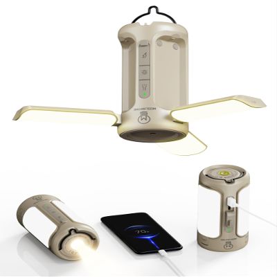 3 in 1 Folding Camping Lantern Rechargeable, 10000mAh Foldable LED Light for Tent Outdoor, IP54 Waterproof, 1500LM Camping Lights, Portable LED Flashlight, 5 Mode