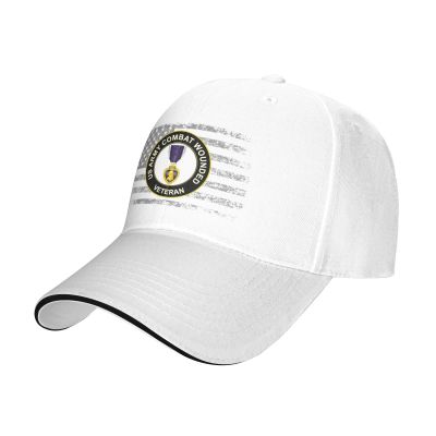 Army Combat Wounded Veteran Purple Heart Medal Hat Baseball Cap Duck Tongue Cap Adult Sandwich Hat White