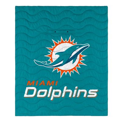 FOCO NFL Exclusive Wearable Outdoor Wordmark Big Logo Blanket, 50 x 60, Miami Dolphins