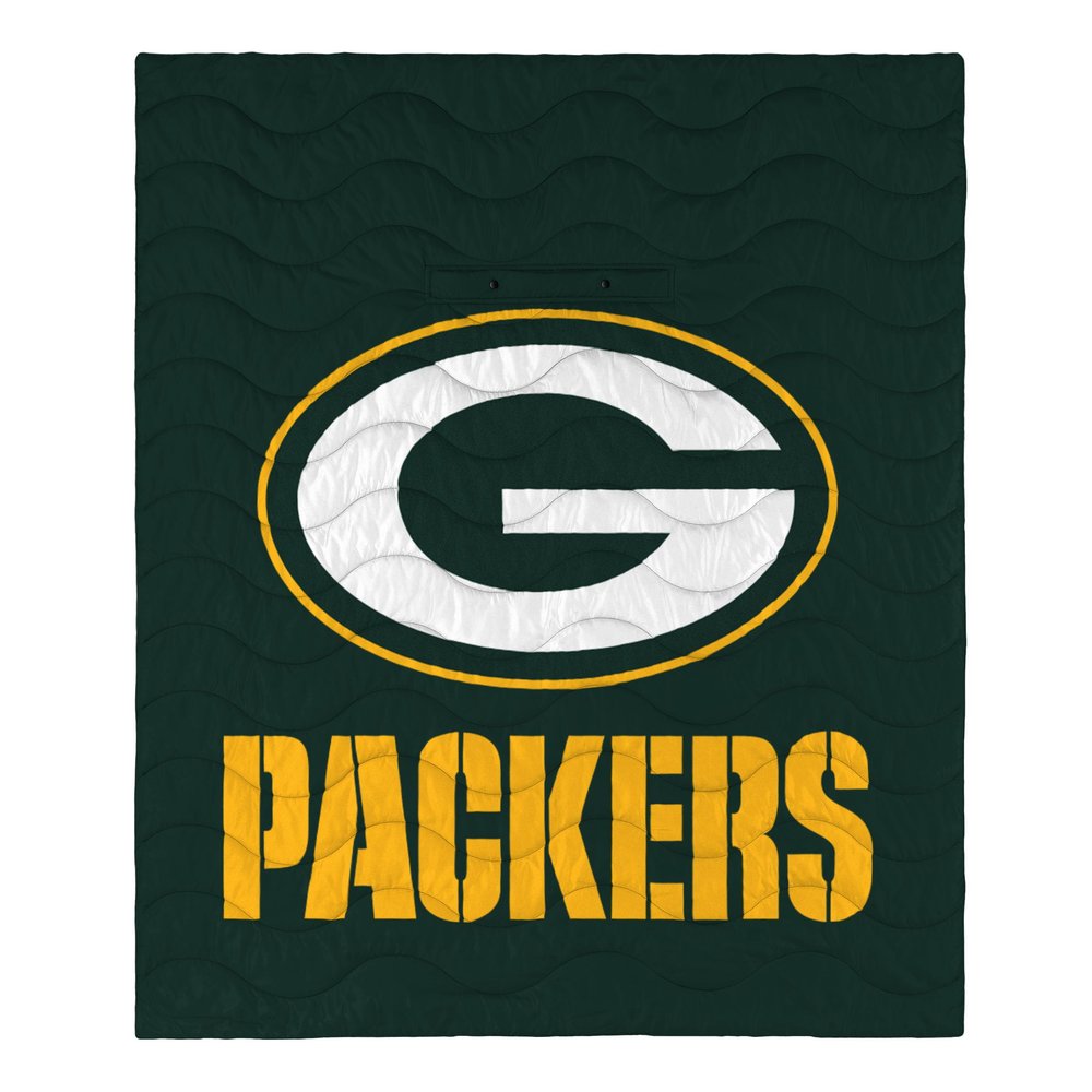 FOCO NFL Exclusive Wearable Outdoor Wordmark Big Logo Blanket, 50 x 60, Green Bay Packers