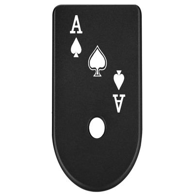 NDZ Performance Magazine Base Plate Finger Extension for Glock Gen 1-5 9mm 40 .357 SIG, Laser Engraved Black Anodized Aluminum Popular Images - Ace of Spades Card Layout