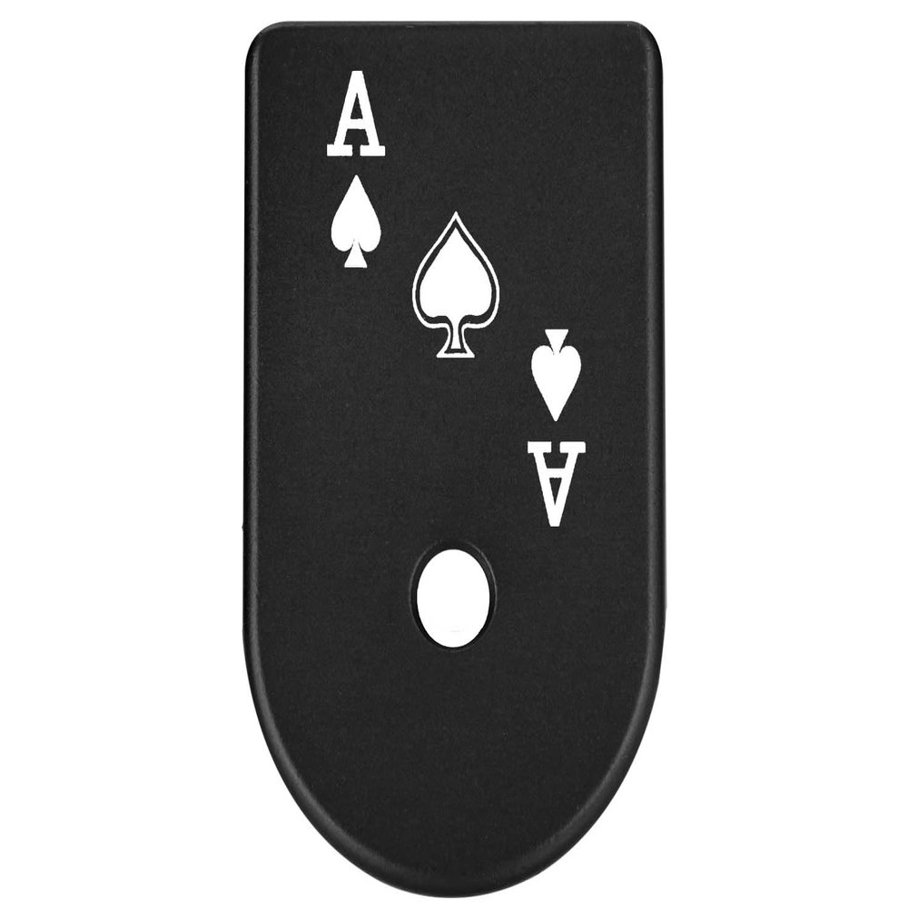 NDZ Performance Magazine Base Plate Finger Extension for Glock Gen 1-5 9mm 40 .357 SIG, Laser Engraved Black Anodized Aluminum Popular Images - Ace of Spades Card Layout