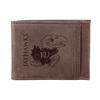 Team Sports America NCAA University of Kansas Front Pocket Slim Wallet for Men | Minimalist Leather RFID Blocking Bifold Card Holder with Money Clip | Officially Licensed Stamped Logo view 1