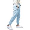 Southpole Men's Quick-Dry Water Resistant Nylon Track Jogger Pants w/Zipped Pockets, Light Blue, Small view 3
