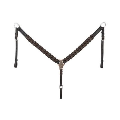 JTI Royal King Braided Leather Breastcollar Dark Oil