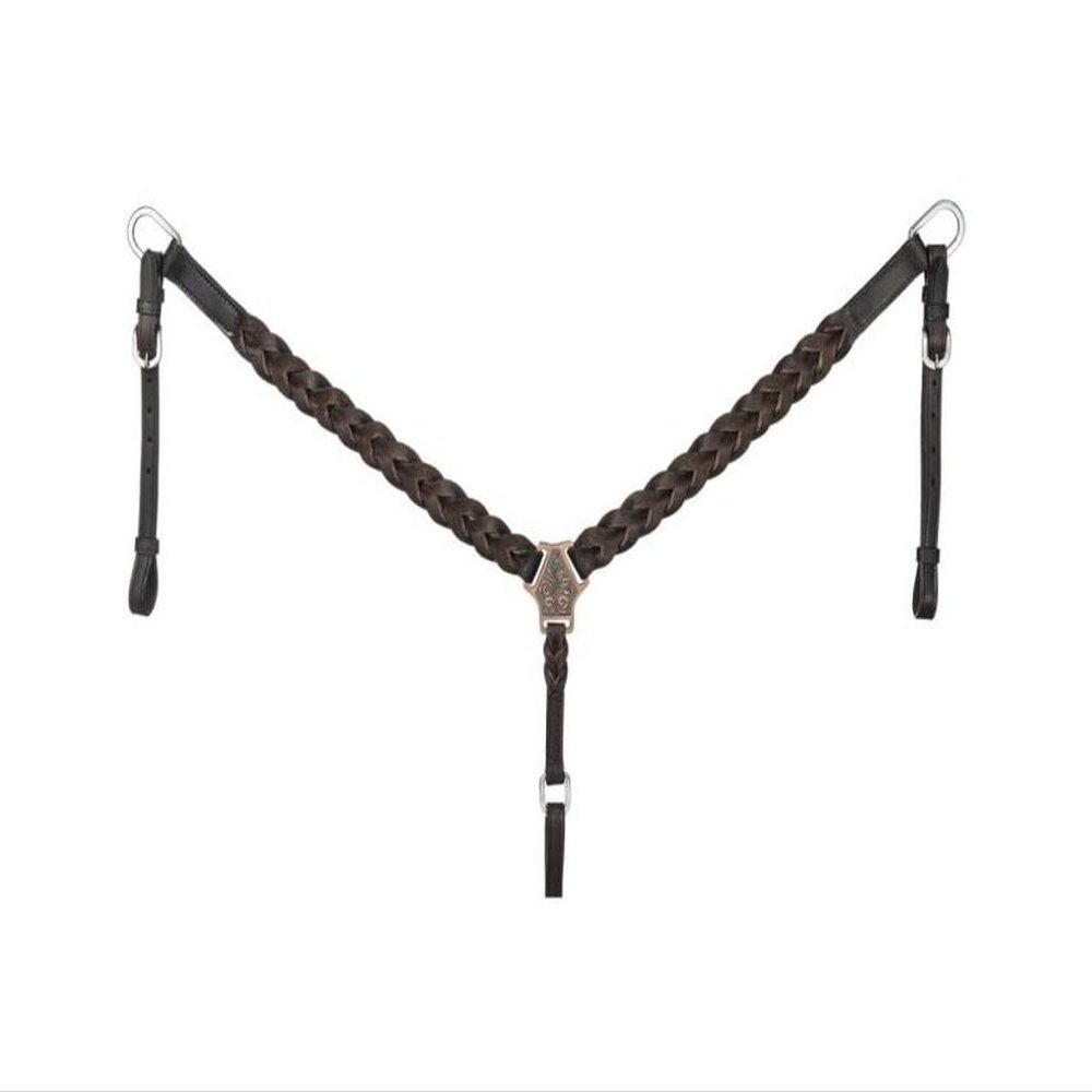 JTI Royal King Braided Leather Breastcollar Dark Oil