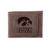 Team Sports America NCAA University of Iowa Front Pocket Slim Wallet for Men | Minimalist Leather RFID Blocking Bifold Card Holder with Money Clip | Officially Licensed Stamped Logo view 1