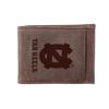 Team Sports America NCAA University of North Carolina Front Pocket Slim Wallet for Men | Minimalist Leather RFID Blocking Bifold Card Holder with Money Clip | Officially Licensed Stamped Logo view 1