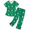 American Trends Womens Christmas Pajamas Green Pajamas for Women Set Red Pj Sets Womens Sexy Christmas Pajama Set Soft Cotton Lounge Set Two Piece Sleepwear Tops with Capri Pants Snowman On Green L view 1