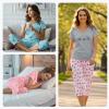 American Trends Womens Christmas Pajamas Green Pajamas for Women Set Red Pj Sets Womens Sexy Christmas Pajama Set Soft Cotton Lounge Set Two Piece Sleepwear Tops with Capri Pants Snowman On Green L view 2