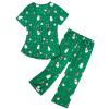 American Trends Womens Christmas Pajamas Green Pajamas for Women Set Red Pj Sets Womens Sexy Christmas Pajama Set Soft Cotton Lounge Set Two Piece Sleepwear Tops with Capri Pants Snowman On Green L view 3